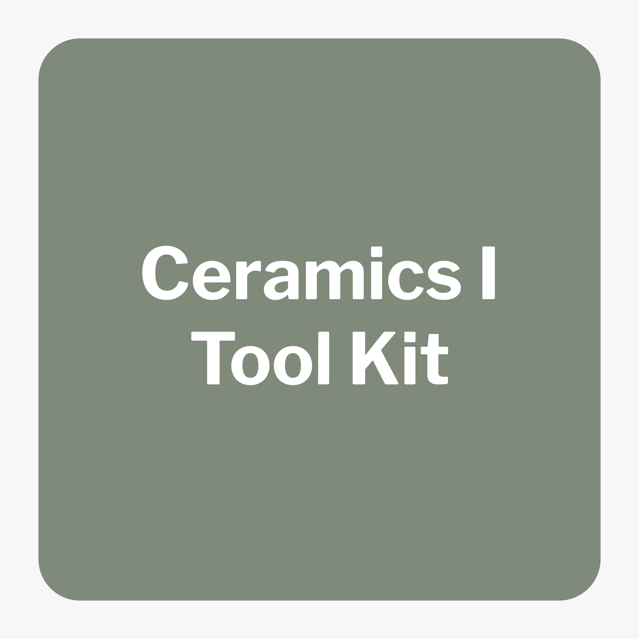 Ceramics 1 Tool Kit Summer Ave Art & Clay Shop Memphis Clay Supply